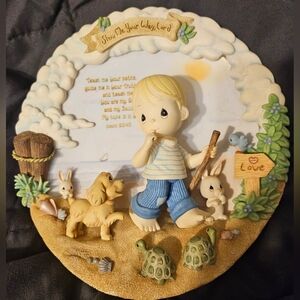 Precious moments, 3-d collector plate, show me your way Lord